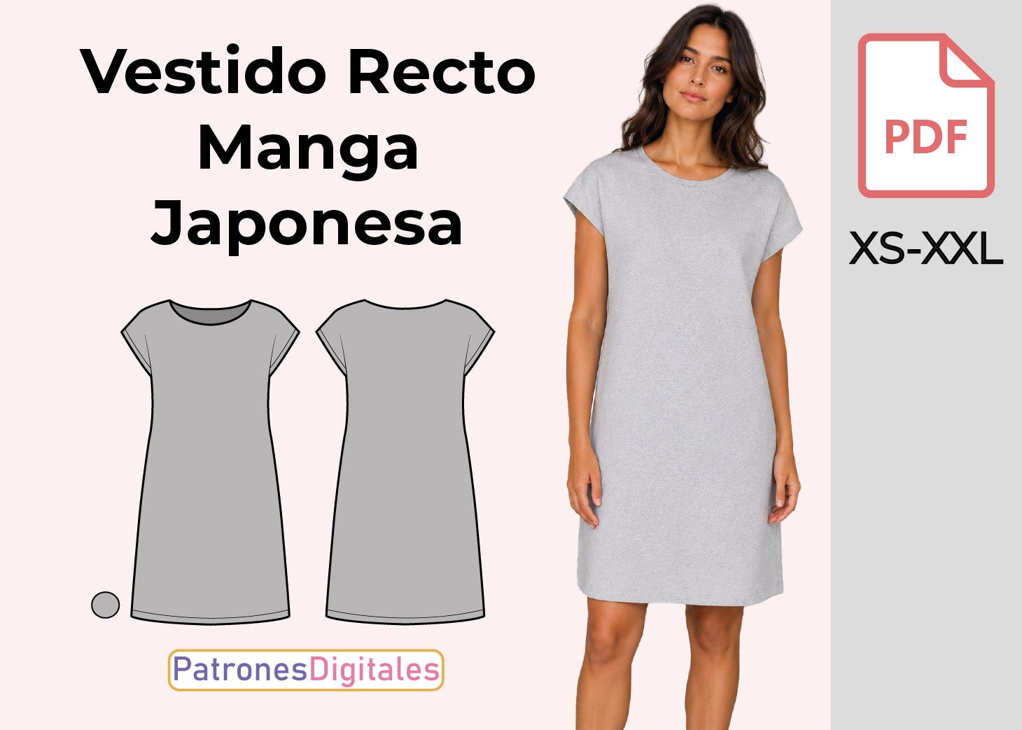 Vestido Recto Manga Japonesa