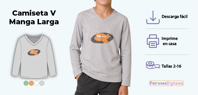 cabecera camiseta manga larga v niño