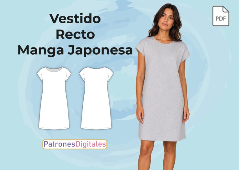 miniatura vestido recto manga japonesa