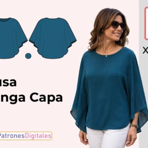 miniatura blusa manga capa mujer