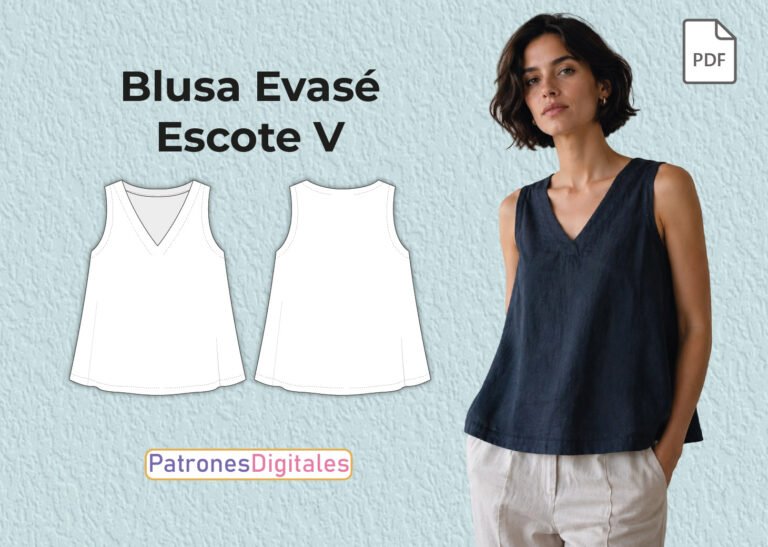 Blusa Evasé Escote V miniatura