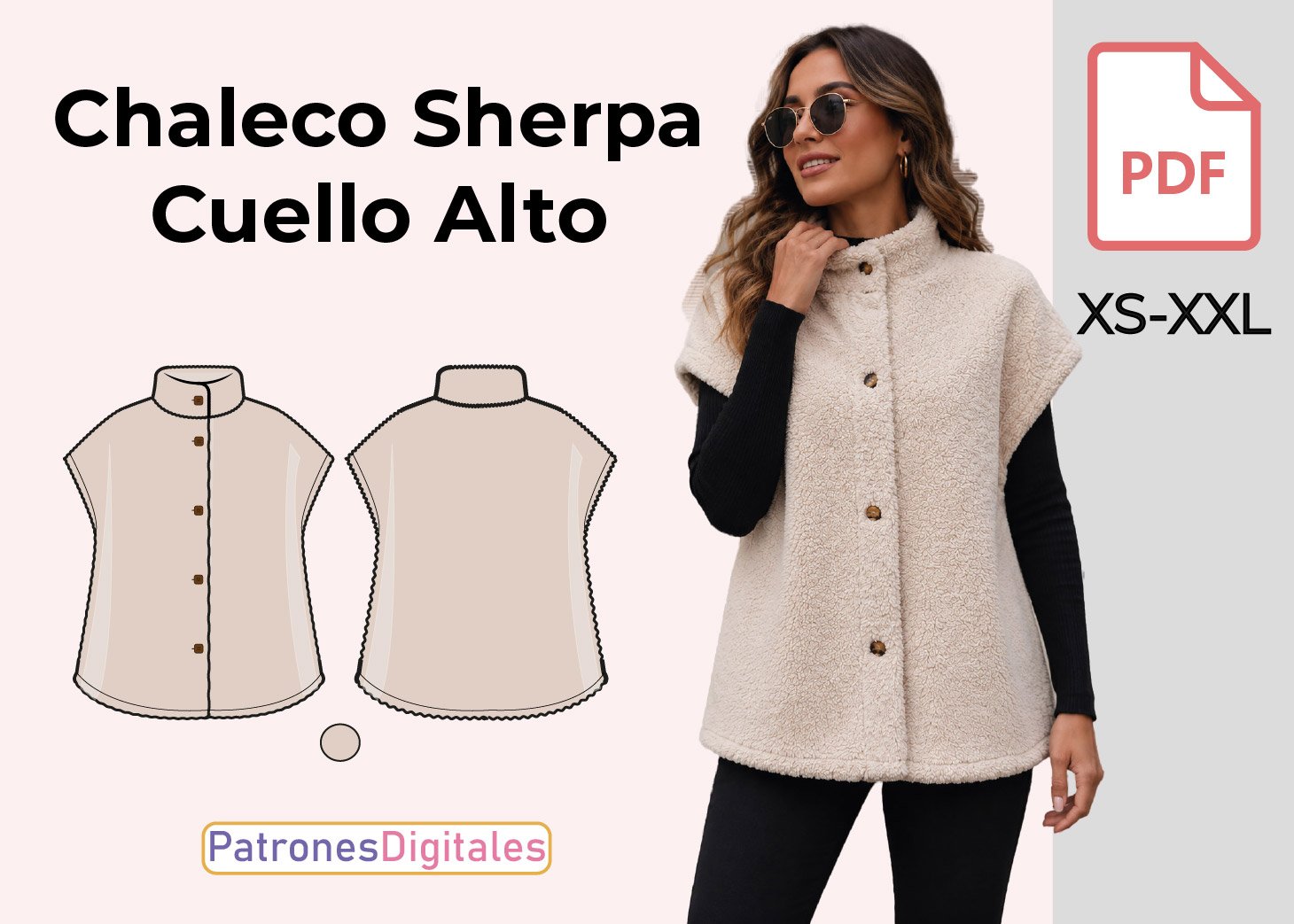 Chaleco Sherpa Cuello Alto