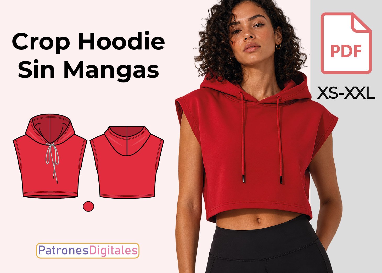 Crop Hoodie Sin Mangas