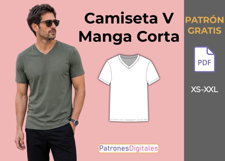 camiseta cuello v manga corta hombre