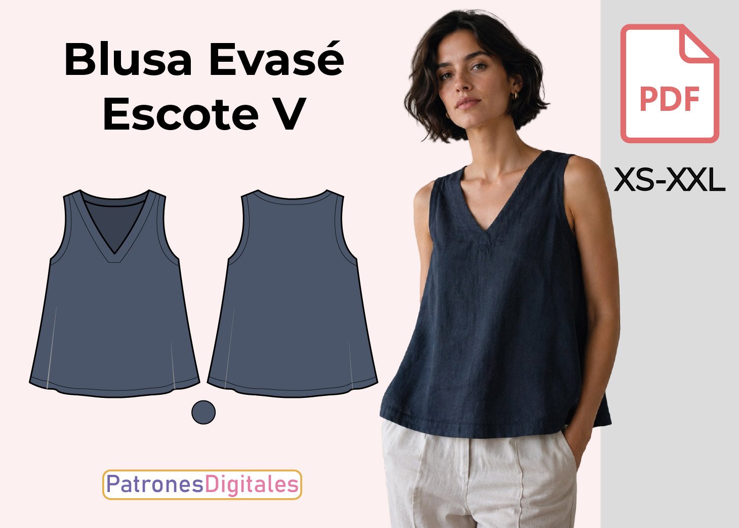 Blusa Evasé Escote V