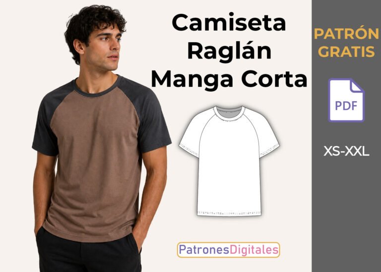 camiseta raglan manga corta hombre
