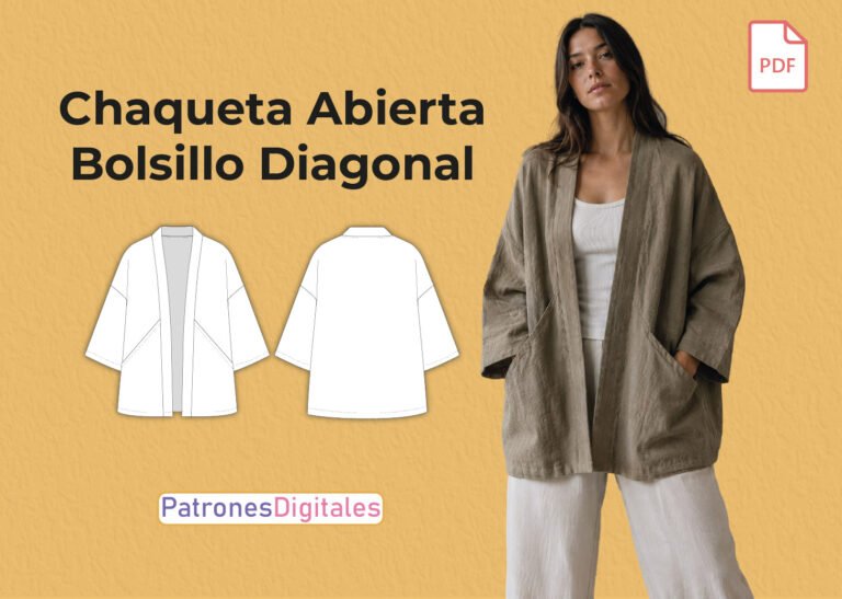 miniatura chaqueta abierta bolsillo diagonal