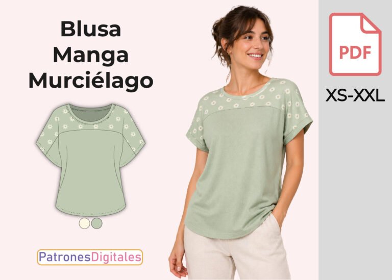 miniatura blusa manga murcielago mujer