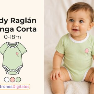 miniatura body raglán manga corta bebé