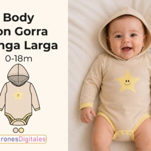 miniatura body con gorra bebé