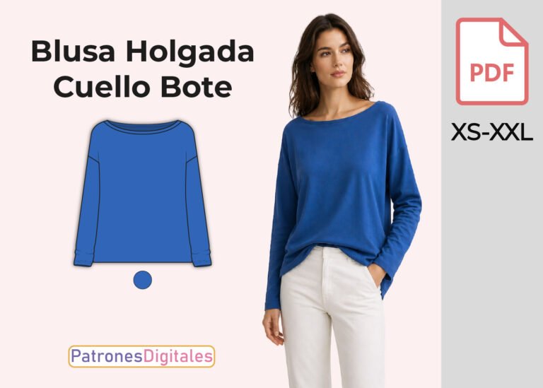cabecera blusa holgada cuello bote