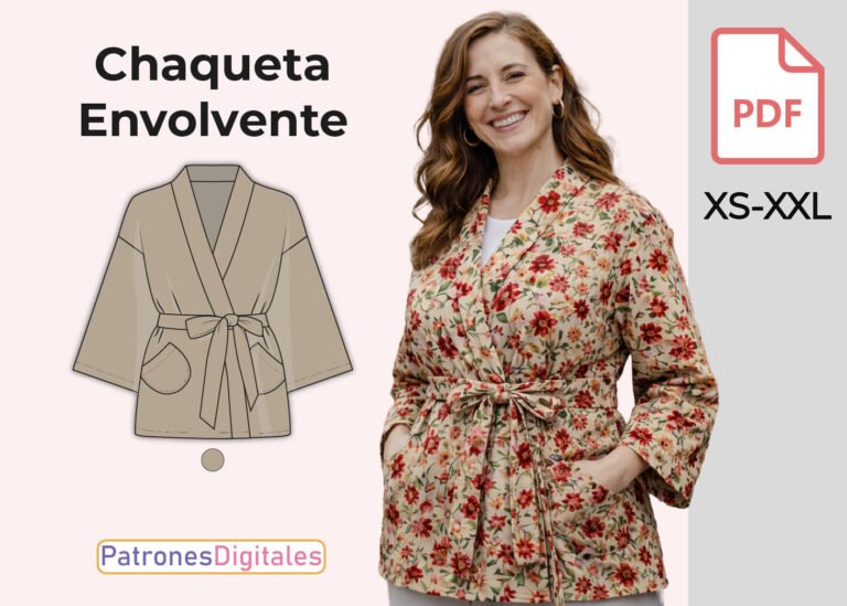 cabecera chaqueta envolvente mujer