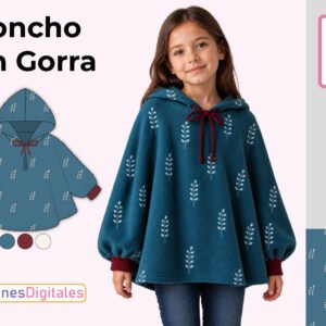 miniatura poncho con gorra