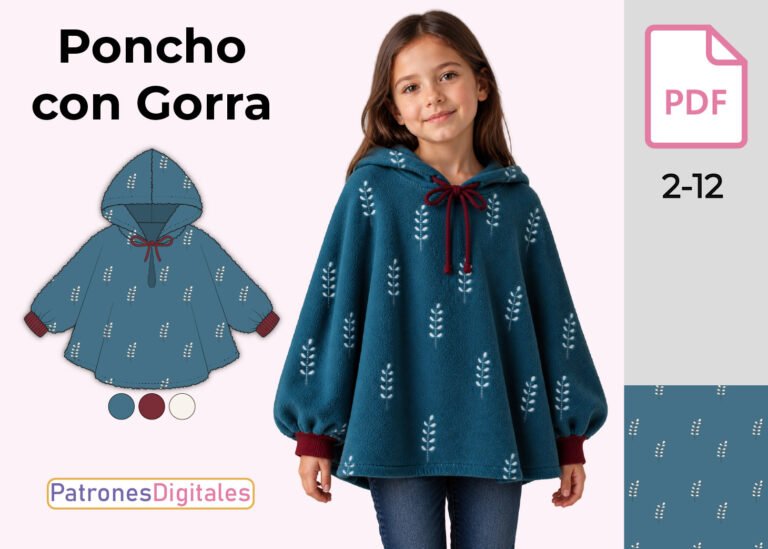 miniatura poncho con gorra