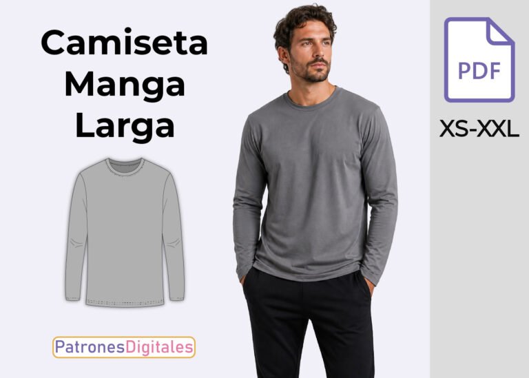 miniatura camiseta tradicional manga larga hombre
