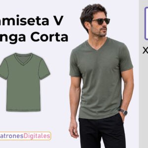 miniatura camiseta v manga corta hombre