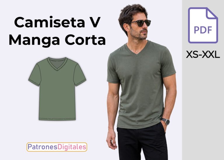 miniatura camiseta v manga corta hombre