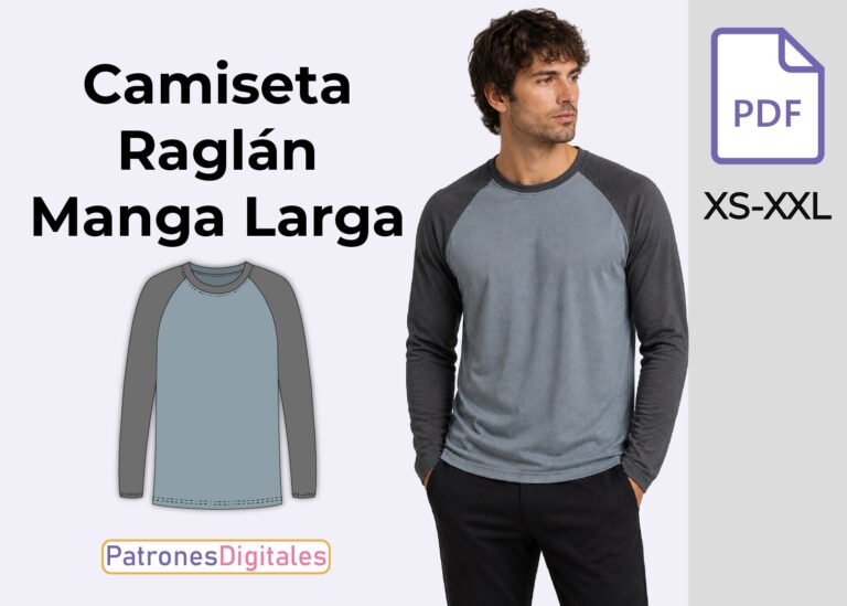 miniatura camiseta raglán manga larga hombre