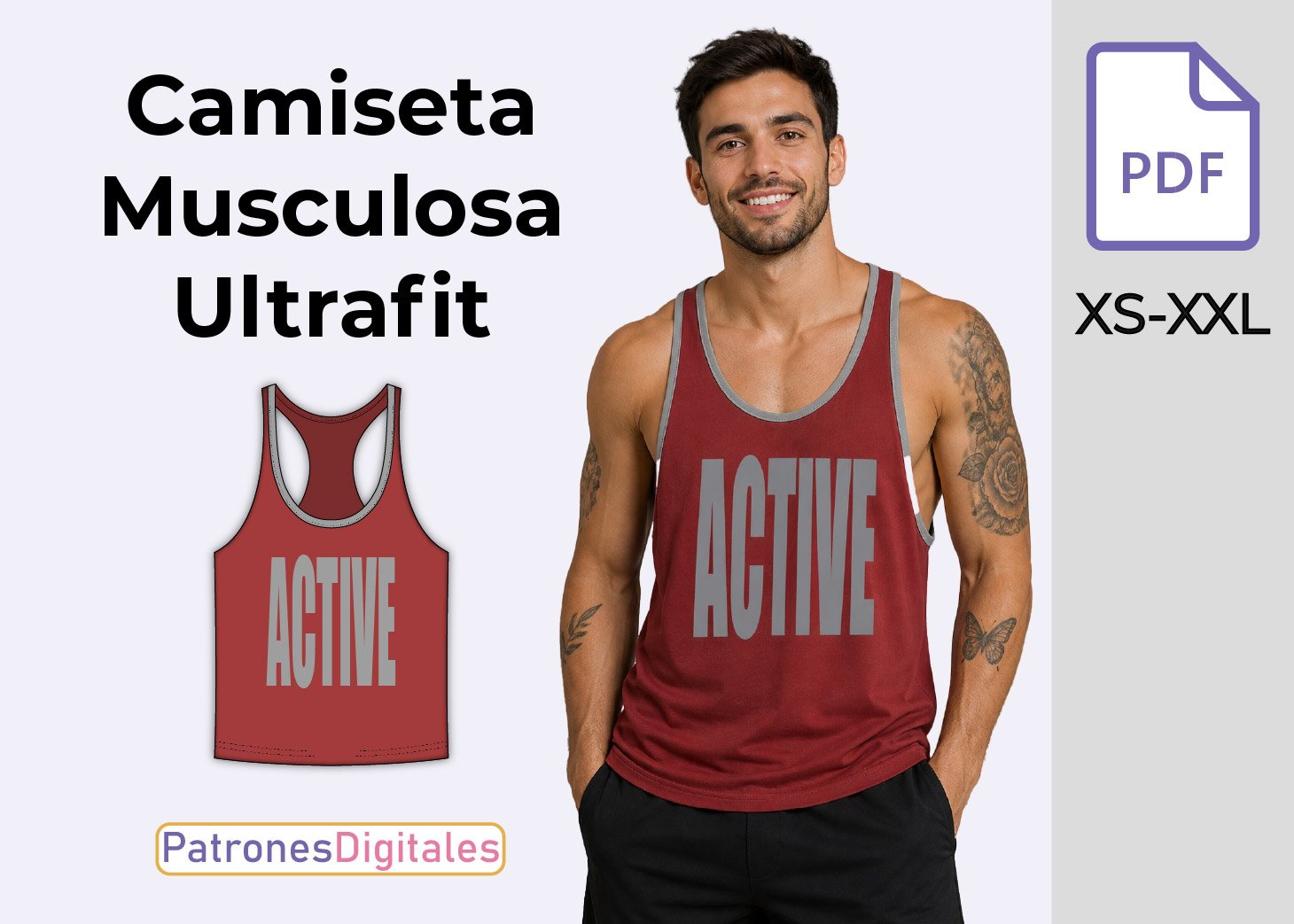 Patrón Gratis Musculosa Ultrafit Hombre – PDF para Descargar
