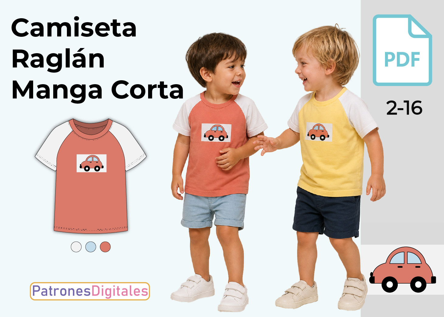 Patrón Gratis Camiseta Raglán Niño Manga Corta en PDF – Descárgalo Aquí