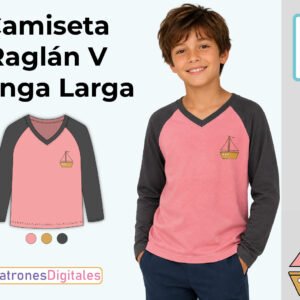 miniatura camiseta manga larga v niño