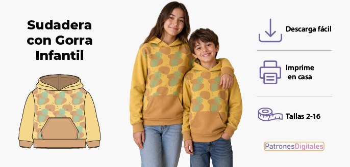 cabecera sudadera con gorra infantil