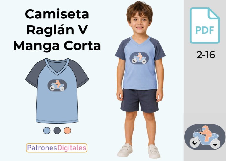 miniatura camiseta raglán v manga corta niño