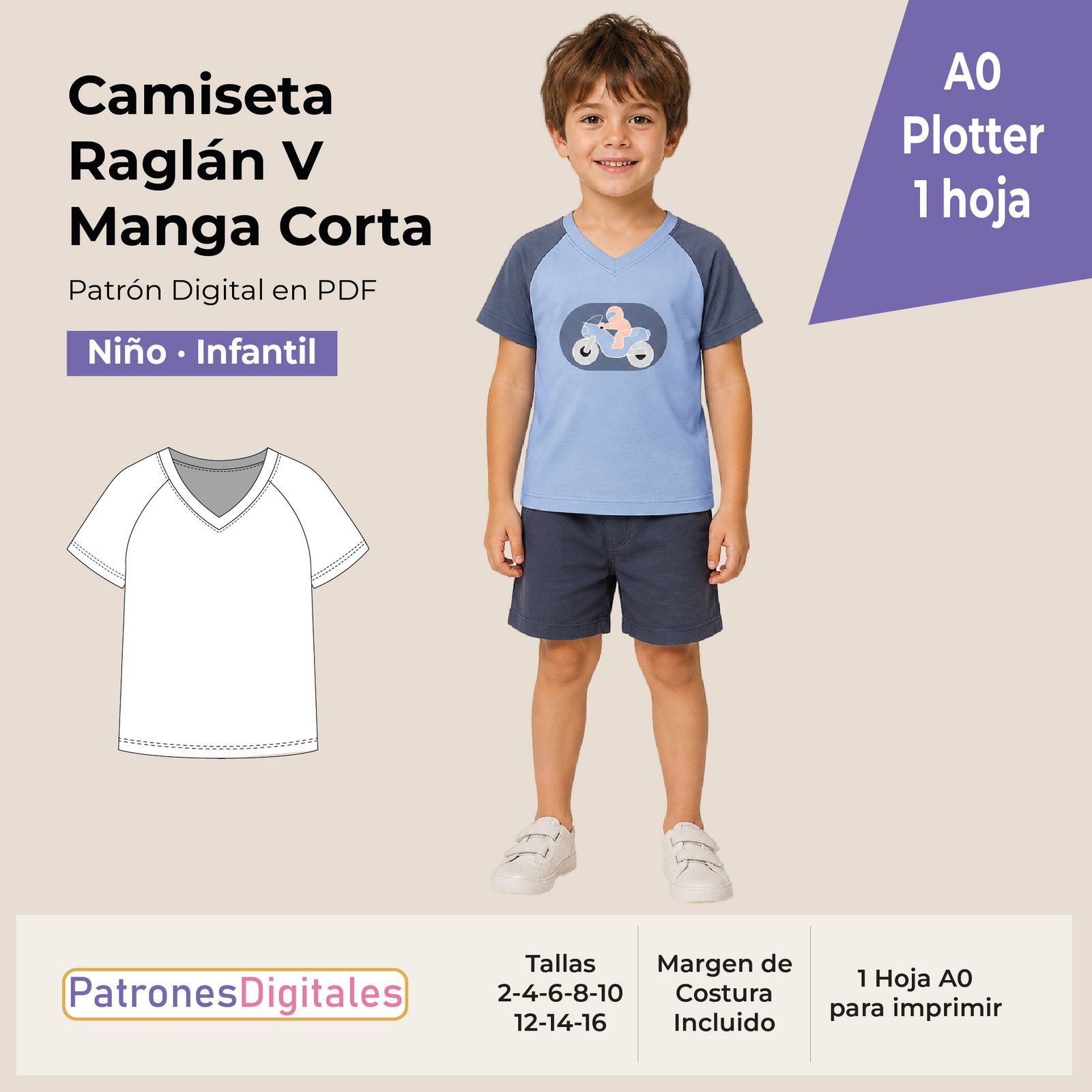 tienda 1 camiseta raglán v manga corta niño