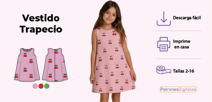 cabecera vestido trapecio niña