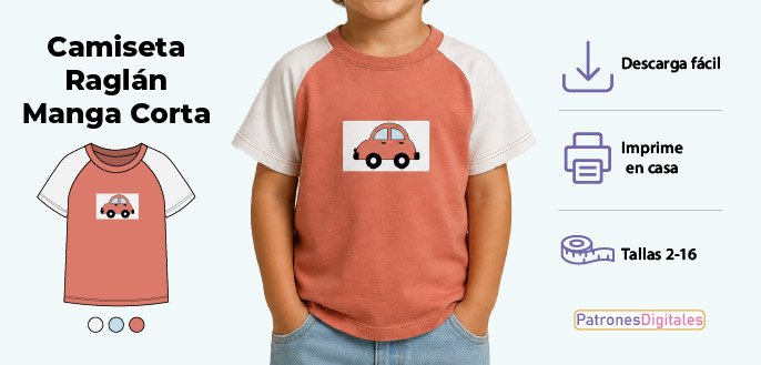 cabecera camiseta raglán manga corta niño