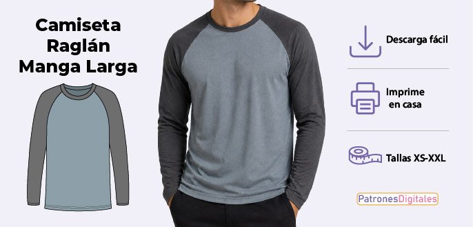 cabecera camiseta raglán manga larga hombre