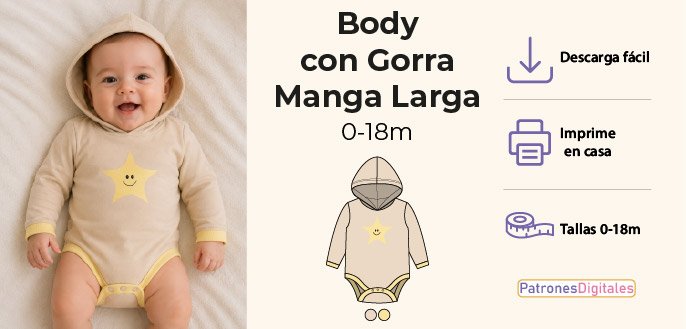 cabecera body con gorra manga larga