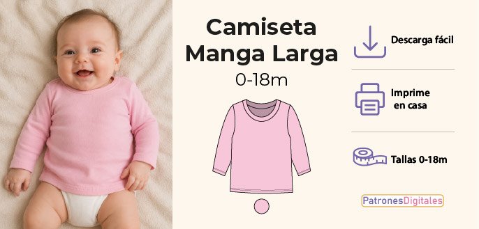 cabecera camiseta manga larga bebé