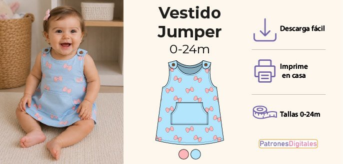 cabecera vestido jumper bebé