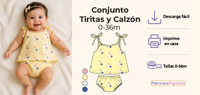 cabecera conjunto tiritas y calzón bebé