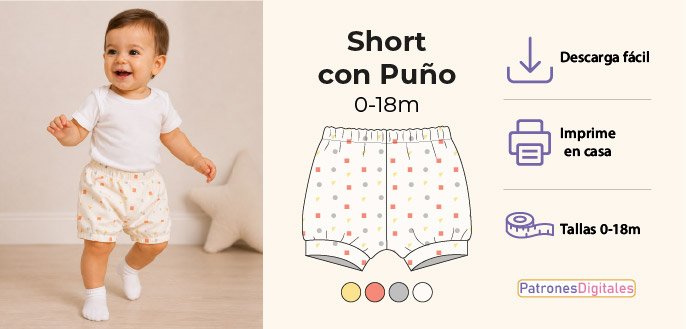 miniatura short con puño bebé