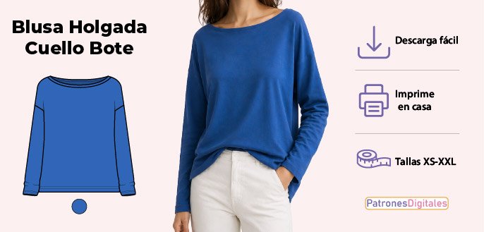 cabecera blusa holgada cuello bote