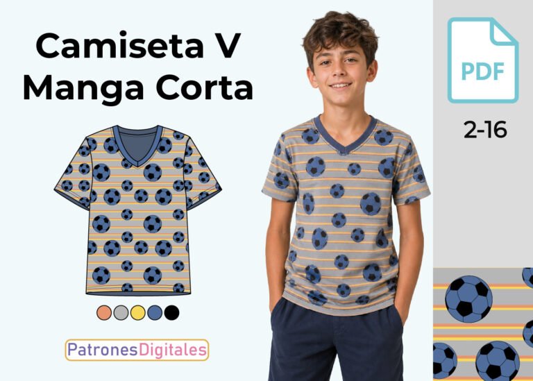 miniatura camiseta v manga corta niño