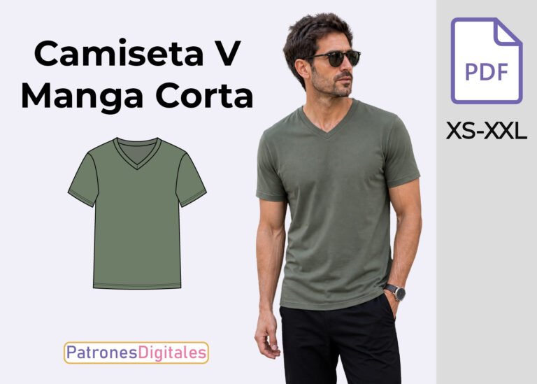 miniatura camiseta v manga corta hombre