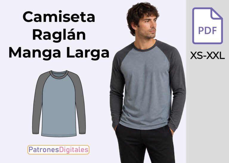 miniatura camiseta raglán manga larga hombre