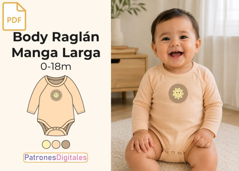 miniatura body raglán manga larga