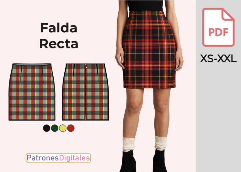 miniatura falda recta mujer