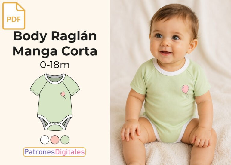 miniatura body raglán manga corta bebé