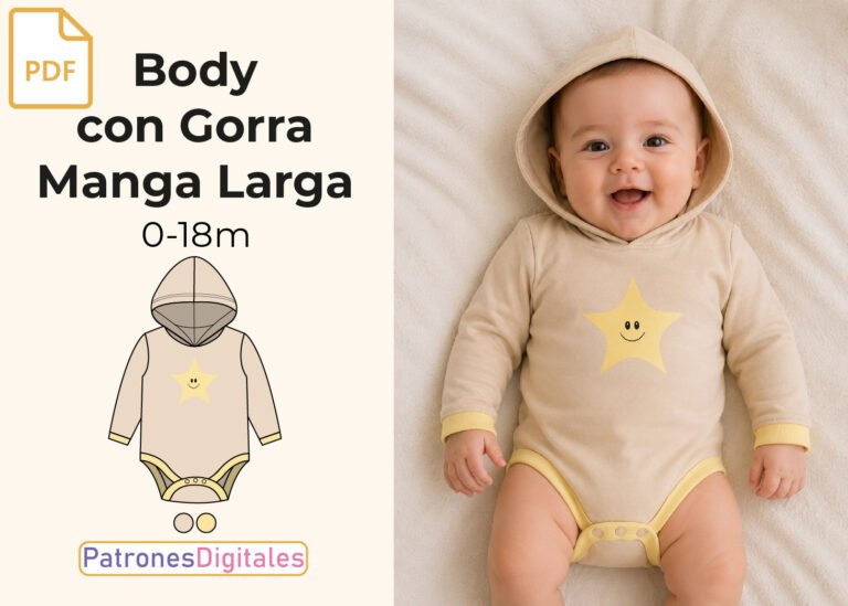 miniatura body con gorra manga larga