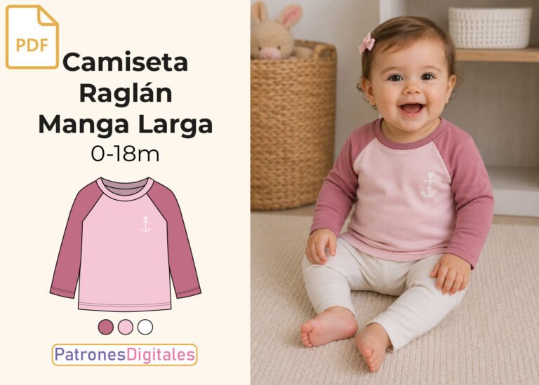 miniatura camiseta raglán manga larga bebé
