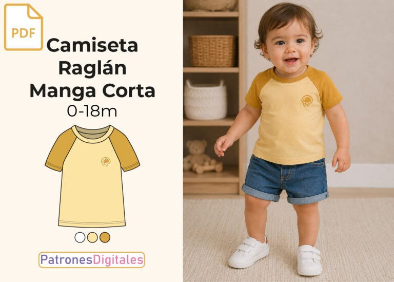 miniatura camiseta raglán manga corta bebé