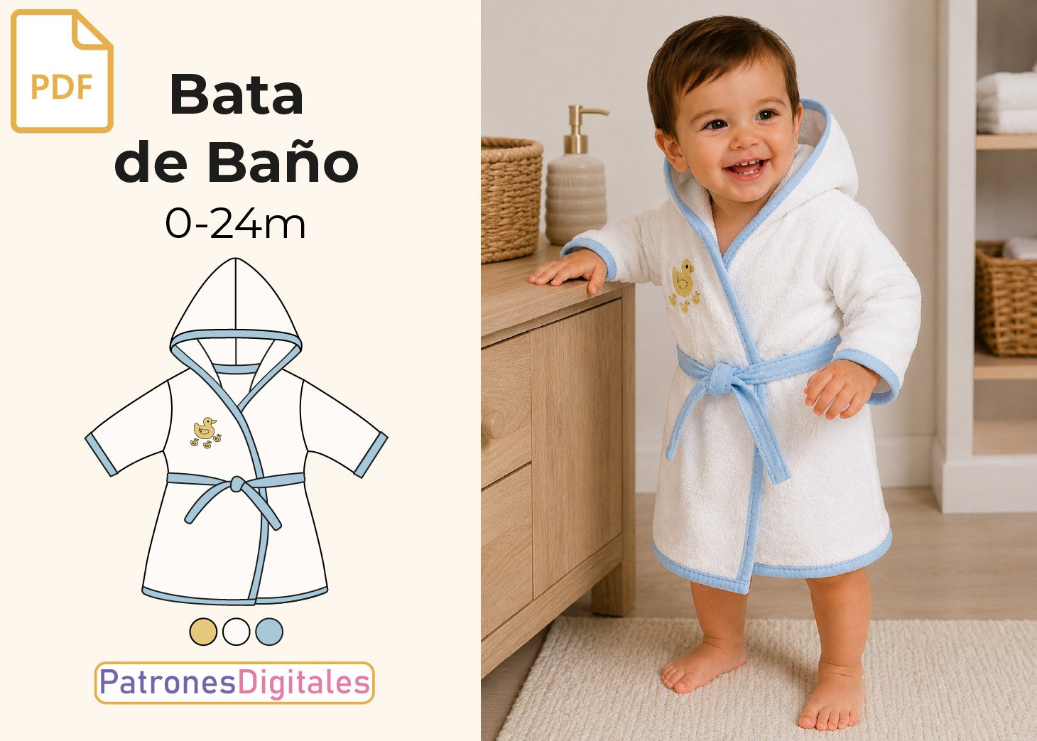 Bata de Baño con Capucha Bebé