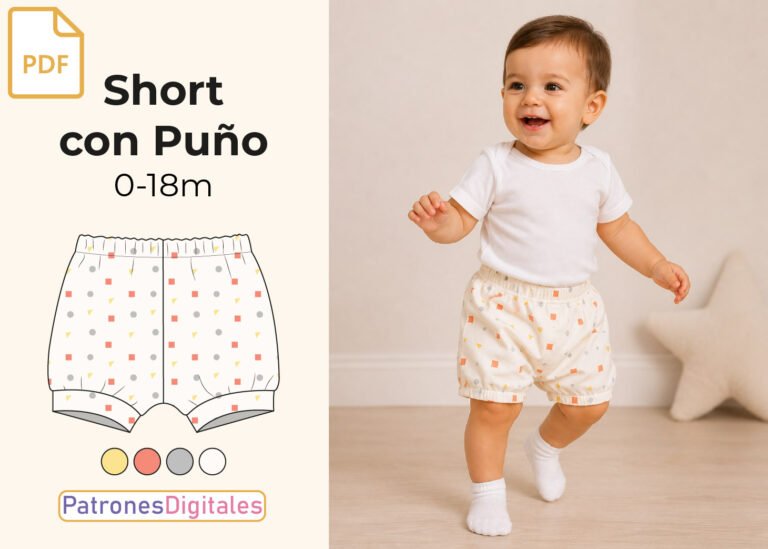 miniatura short con puño bebé