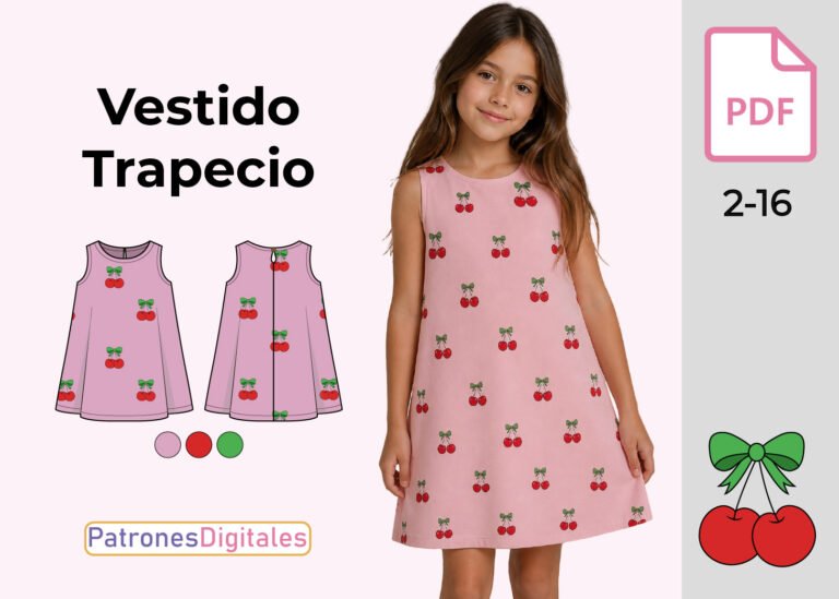 miniatura vestido trapecio niña
