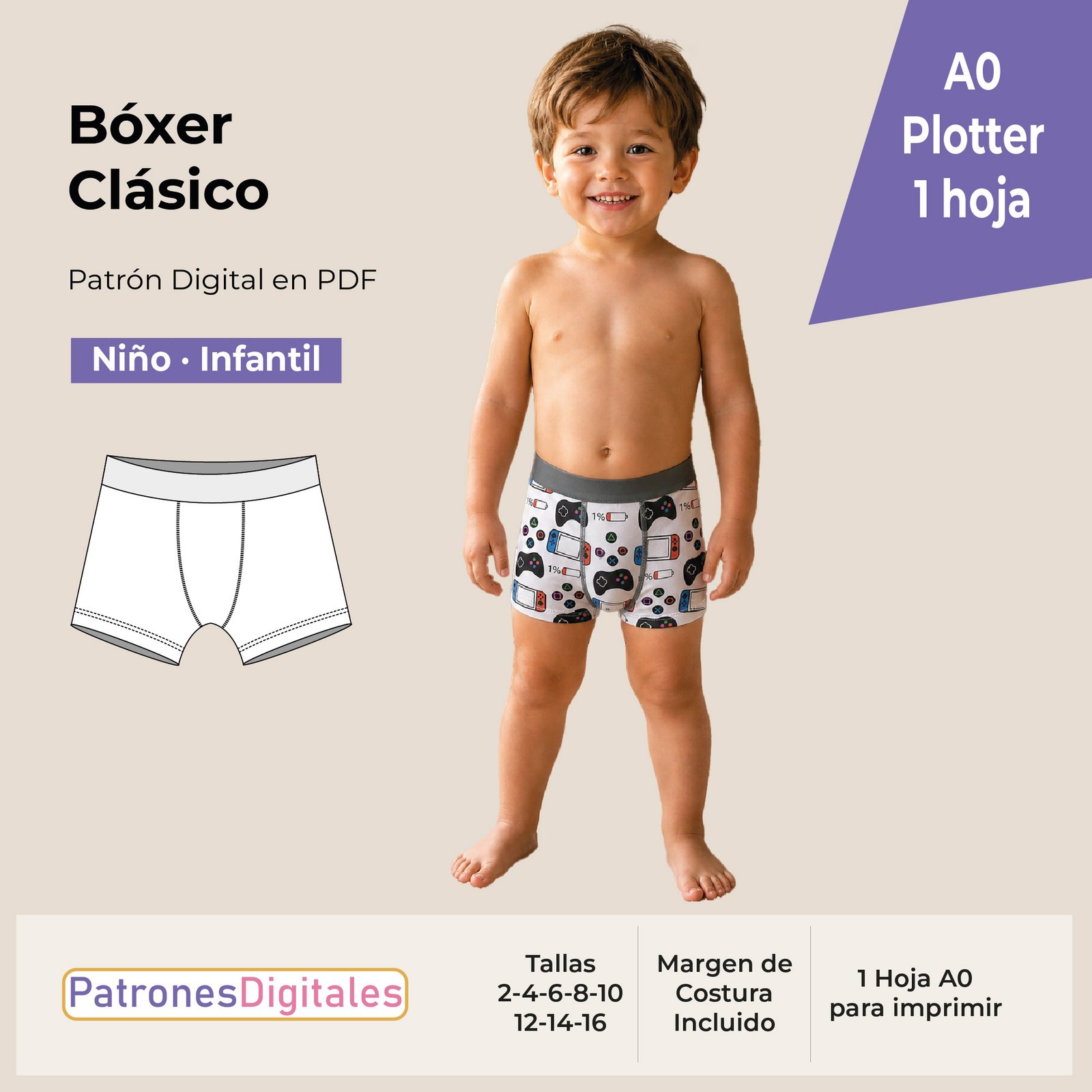 tienda 1 bóxer clásico niño